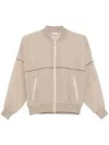 Brunello Cucinelli Cotton Organza Bomber Jacket In Neutrals