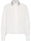 Brunello Cucinelli Organza Cotton Shirt With Embroidery