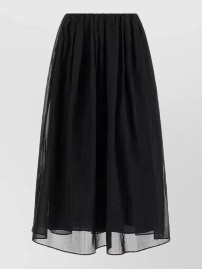 Brunello Cucinelli Organza Midi Skirt Sheer Overlay Design In Black