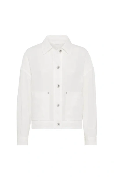 BRUNELLO CUCINELLI BRUNELLO CUCINELLI ORGANZA OUTERWEAR JACKET WITH MONILI