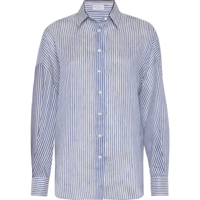 Brunello Cucinelli Organza Shirt In Azure