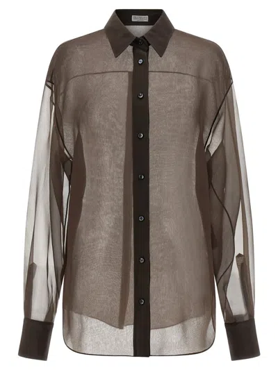 BRUNELLO CUCINELLI BRUNELLO CUCINELLI ORGANZA SHIRT