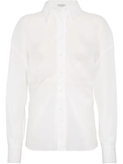 Brunello Cucinelli Organza Shirt In White