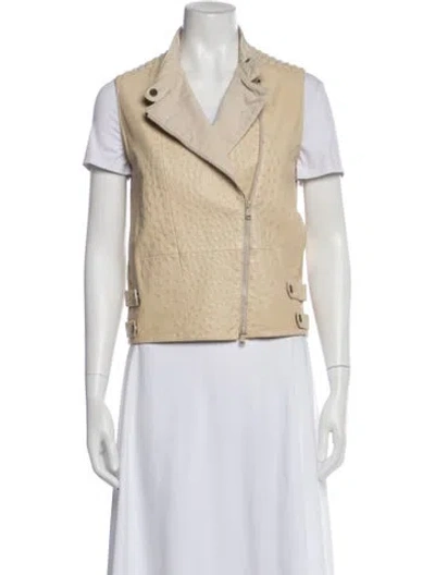Pre-owned Brunello Cucinelli Ostrich Vest In Neutral