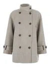Brunello Cucinelli Hand-finished Caban Jacket In Nude