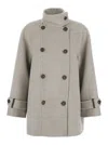 Brunello Cucinelli Hand-finished Caban Jacket In Nude