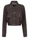 Brunello Cucinelli Jacket With Monili In Brown