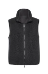 Brunello Cucinelli Women's Cashmere Feather Yarn Reversible Knit Down Vest In Lignite Grey
