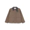 Brunello Cucinelli Grey Jacket With Classic Collar With Snap Buttons In Cotton Blend Woman In Brown