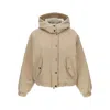 Brunello Cucinelli Cropped High Collar Quilted Jacket In Neutral