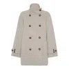 Brunello Cucinelli Double Worked Caban In Virgin Wool And Cashmere Cloth With Shiny Cuff Details Clo In Green