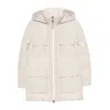 Brunello Cucinelli Nylon And Cotton Hooded Down Jacket In Neutral