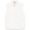 Brunello Cucinelli Gilet In White With Front Two-way Zip Fastening In Beige