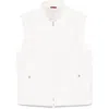 Brunello Cucinelli Gilet In White With Front Two-way Zip Fastening In Multicolor