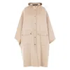 Brunello Cucinelli Hooded Buttoned Cape In Neutral
