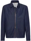 Brunello Cucinelli Men's Linen Jacket In Blue
