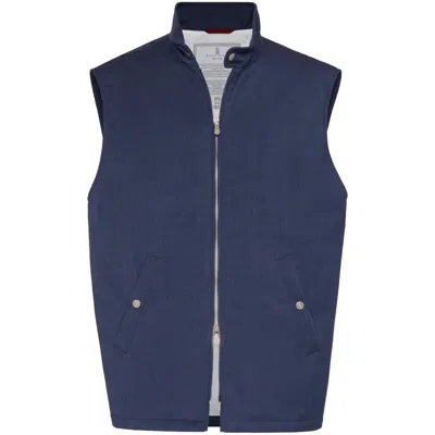 Brunello Cucinelli Outwear Waistcoats In Blue