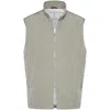 Brunello Cucinelli Gilet In White With Front Two-way Zip Fastening In Gray