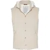 Brunello Cucinelli Bonded Wool Gilet In Neutrals