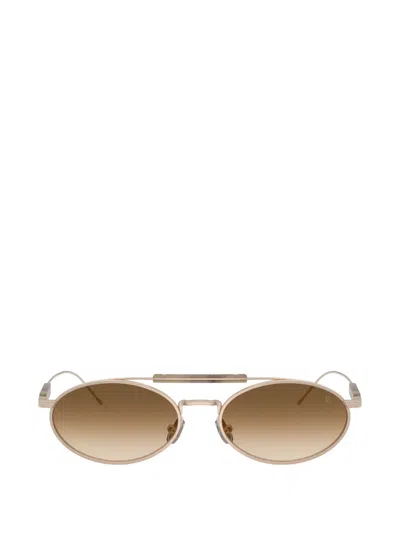 Brunello Cucinelli Oval-frame Sunglasses In Gold