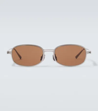 Brunello Cucinelli Oval Sunglasses In Silver