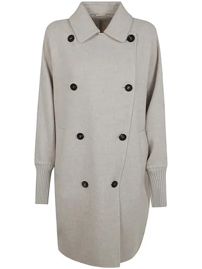 Brunello Cucinelli Over Peacoat Overcoat In Beige