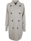 Brunello Cucinelli Over Peacoat Overcoat In Cream