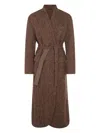 Brunello Cucinelli Waist Belted Long Length Textured Fabric Coat