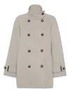 Brunello Cucinelli Hand-finished Caban Jacket In Nude