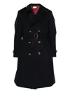 Brunello Cucinelli Double-breasted Belted Coat In Blue