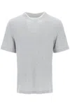 Brunello Cucinelli Overlapped Effect T Shirt In Linen And Cotton In Grigio