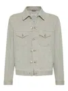 Brunello Cucinelli Essential Denim Jacket In Green