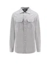 Brunello Cucinelli Wool Flannel Overshirt In Light Grey