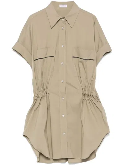 Brunello Cucinelli Oversize Shirt In Green
