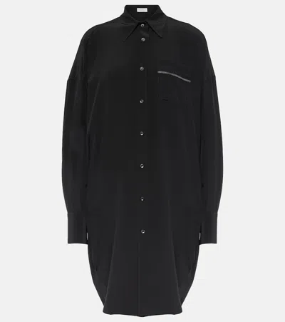 Brunello Cucinelli Oversized Cotton Shirt In Black