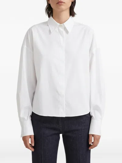 Brunello Cucinelli Oversized Cotton Shirt In White
