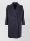 Brunello Cucinelli Oversized Double-breasted Coat Flap Pockets In Blue