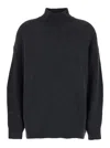 Brunello Cucinelli Oversized Grey Ribbed Sweater In Cashmere, Wool And Lurex Woman In Grey