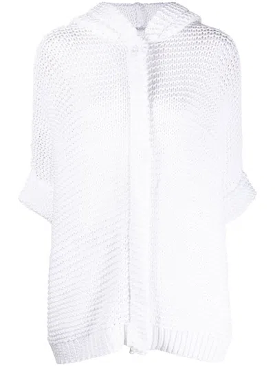 Brunello Cucinelli Oversized Hooded Cardigan In White For Ss24