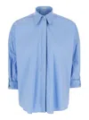 Brunello Cucinelli Shiny Monili Shirt In Blue