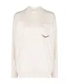 Brunello Cucinelli Bead-detail Knitted Cashmere Sweater In White