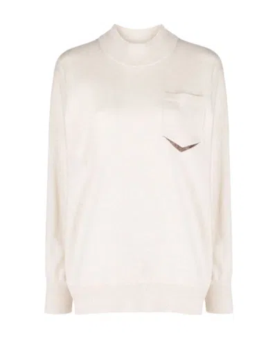 Brunello Cucinelli Bead-detail Knitted Cashmere Sweater In White
