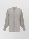 BRUNELLO CUCINELLI OVERSIZED STRIPED COTTON SHIRT WITH LONG SLEEVES