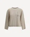 Brunello Cucinelli Silk And Wool Blended Sweater In Neutral
