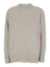 Brunello Cucinelli Oversized Sweater With Ribbed Trim In Cashmere Woman In Beige
