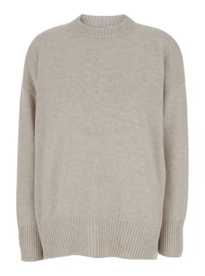 Brunello Cucinelli Oversized Sweater With Ribbed Trim In Cashmere Woman In Beige