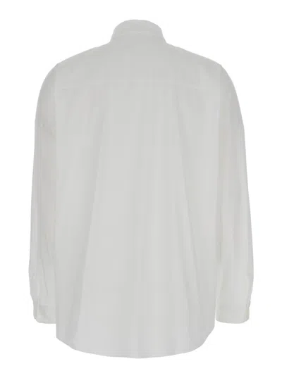 Brunello Cucinelli Oversized White Shirt With Monile Detail In Cotton Blend Woman