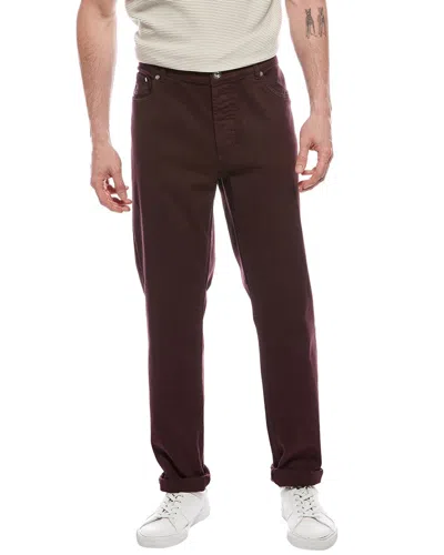 Brunello Cucinelli Oxblood Traditional Fit Jean In Transparent