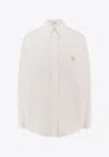 Brunello Cucinelli Cotton Shirt With Logo Embroidery