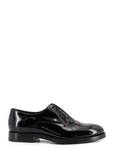 Brunello Cucinelli Oxford Patent Leather Lace-up In Black